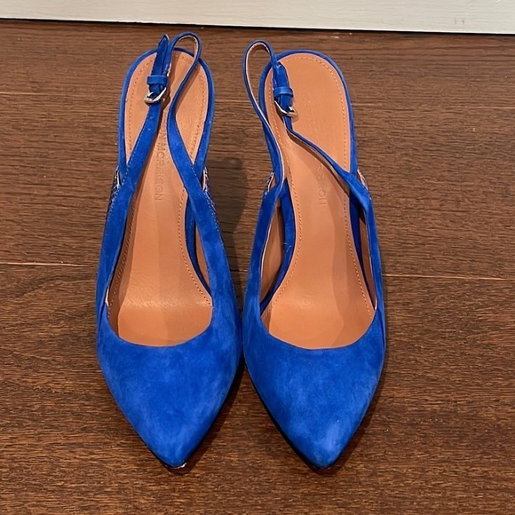 Sigerson Morrison Women’s Blue Suede Sling Backs Size 8 - Picture 2 of 7